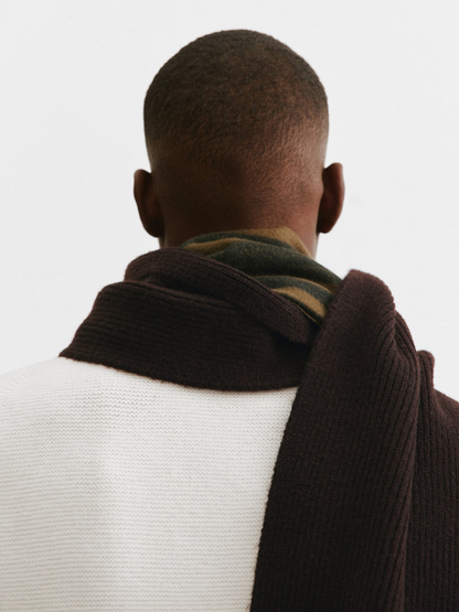 Ribbed wool-blend scarf