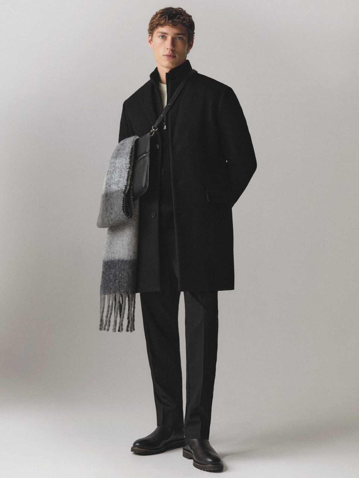 Woolen check scarf