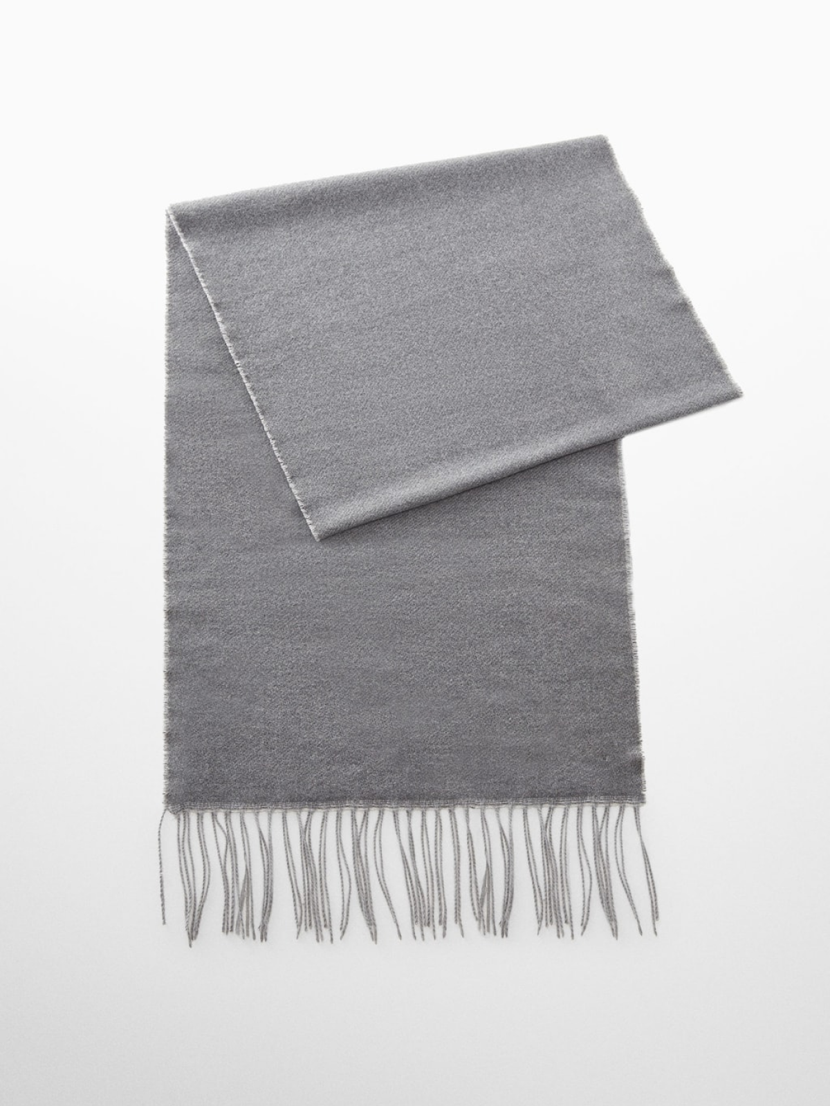 Two-tone fringed scarf