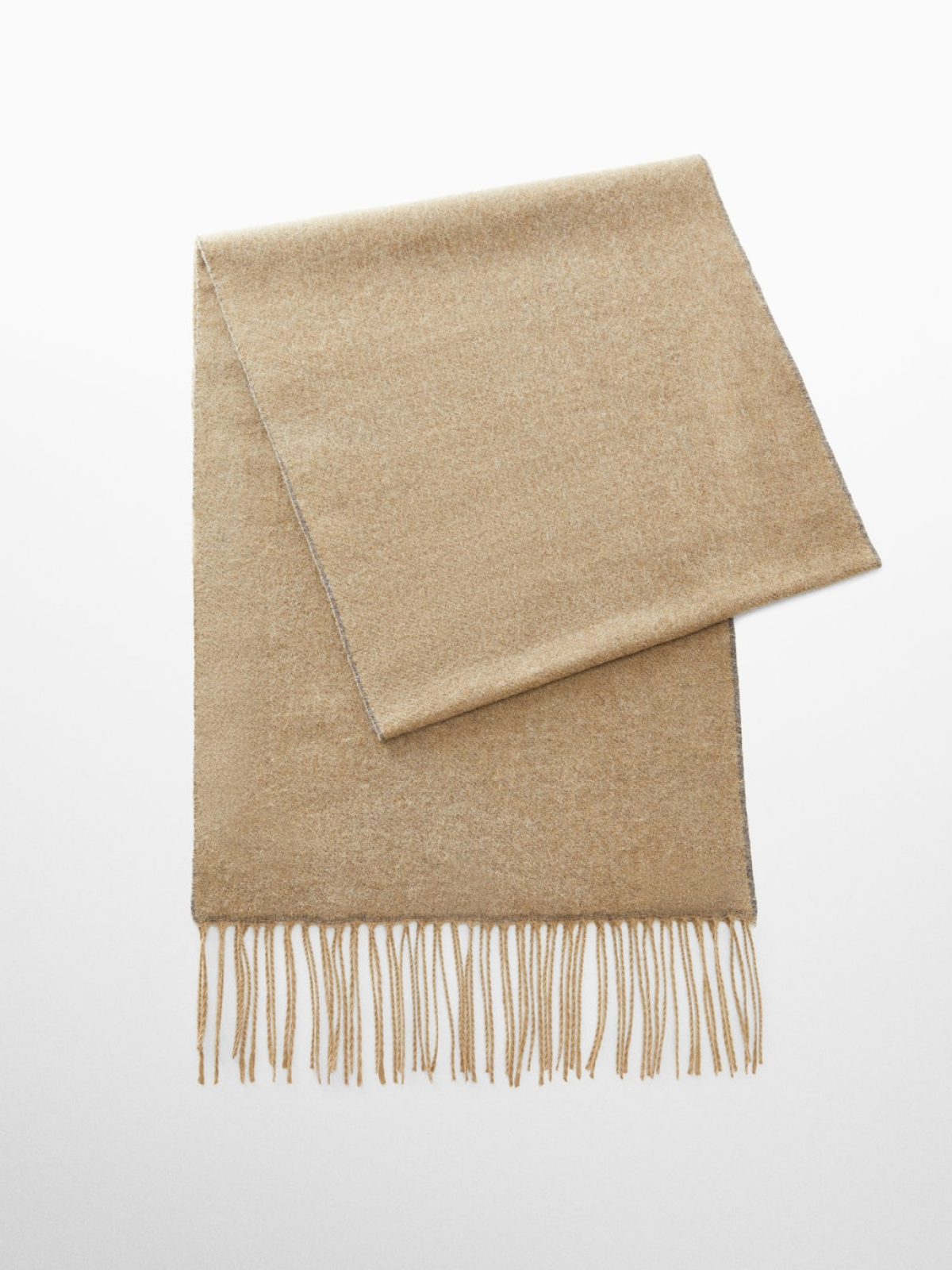 Two-tone fringed scarf