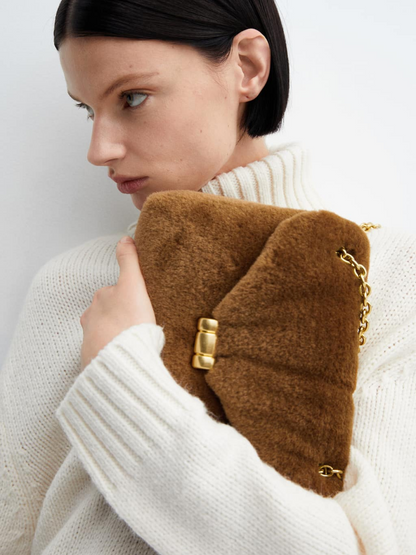 Quilted fur-effect bag