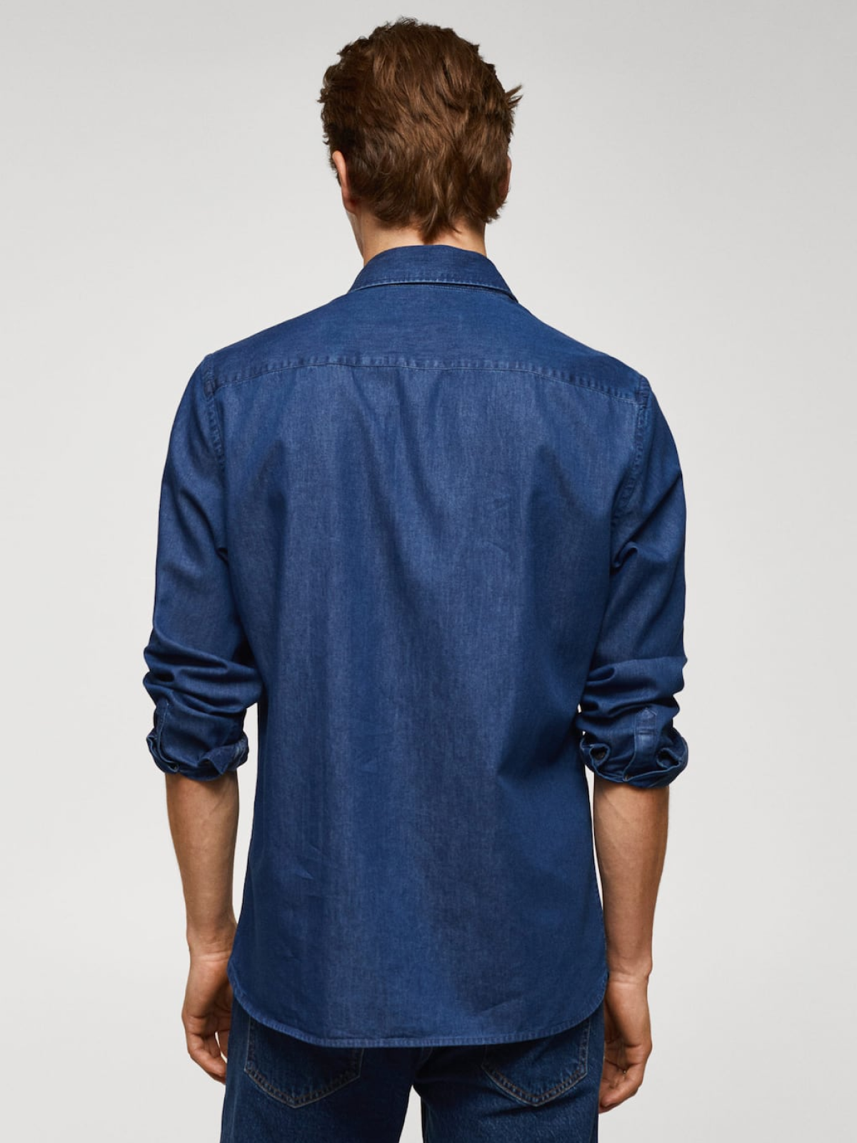 Slim-fit chambray cotton shirt