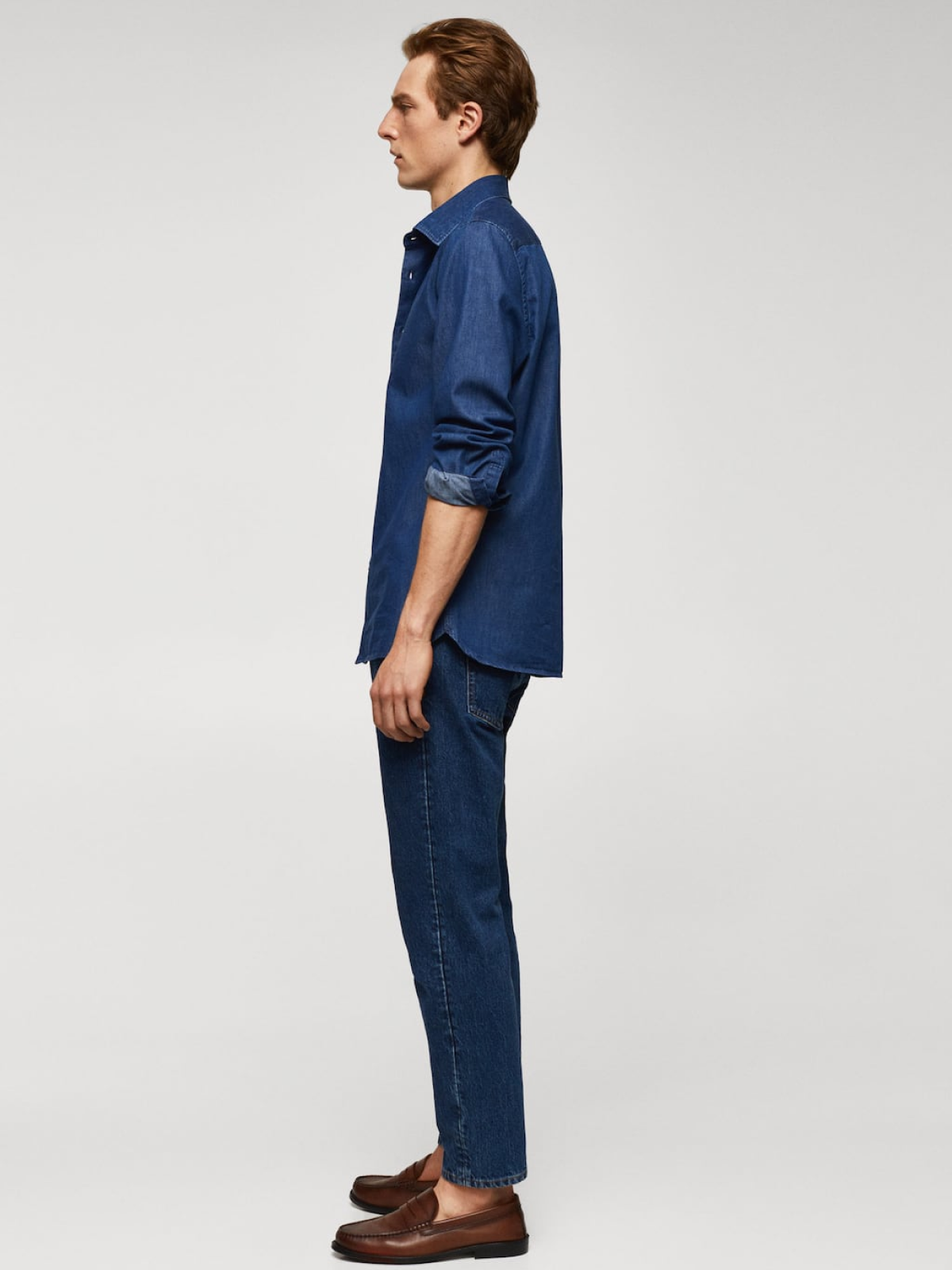 Slim-fit chambray cotton shirt