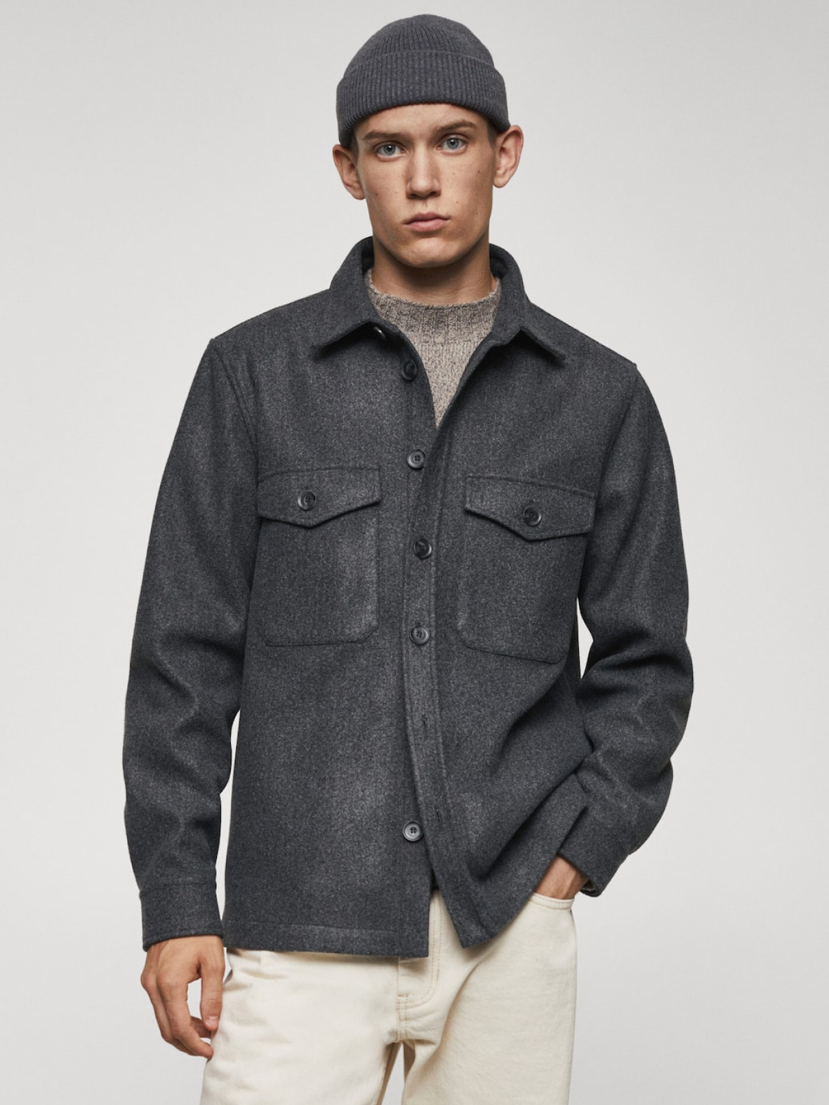 Flannel overshirt with pockets