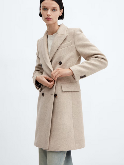 Wool double-breasted coat