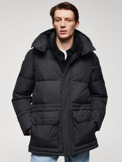 Water-repellent quilted parka