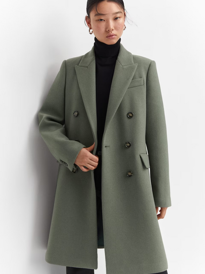 Wool double-breasted coat