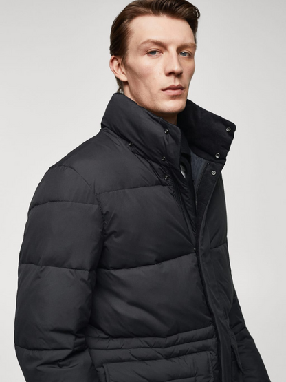 Water-repellent quilted parka
