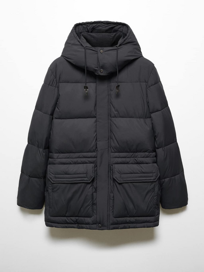 Water-repellent quilted parka