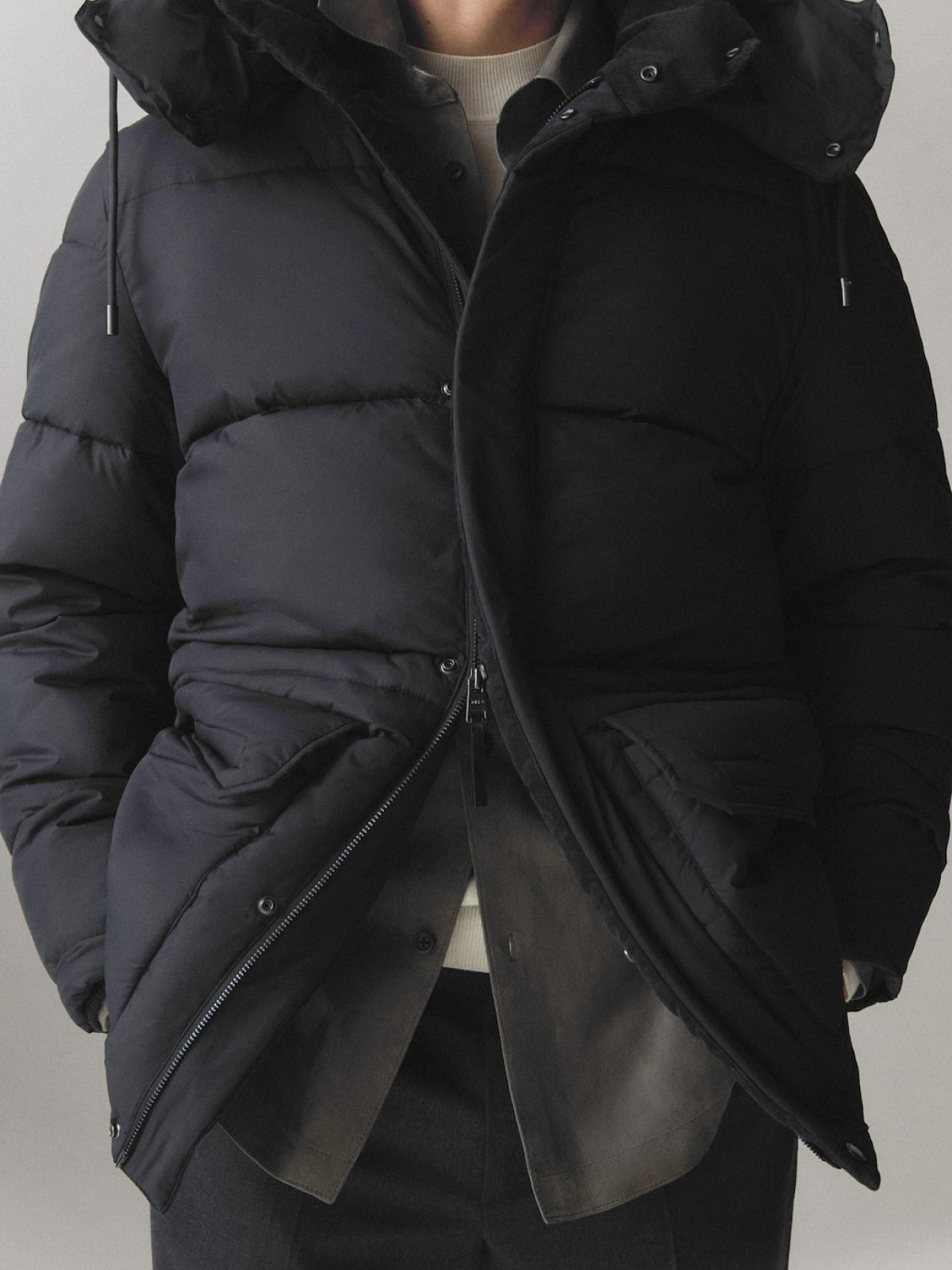 Water-repellent quilted parka