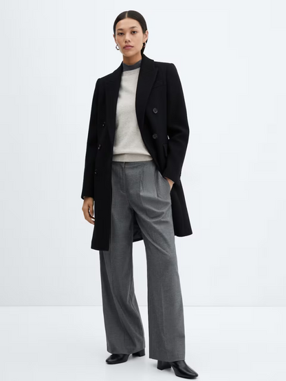 Wool double-breasted coat