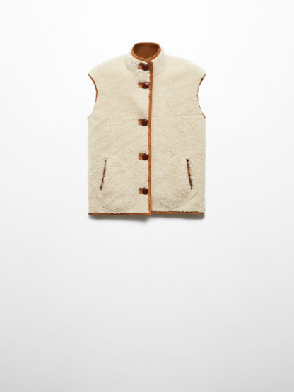 Reversible shearling vest