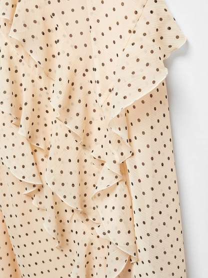 Polka-dot ruffled dress