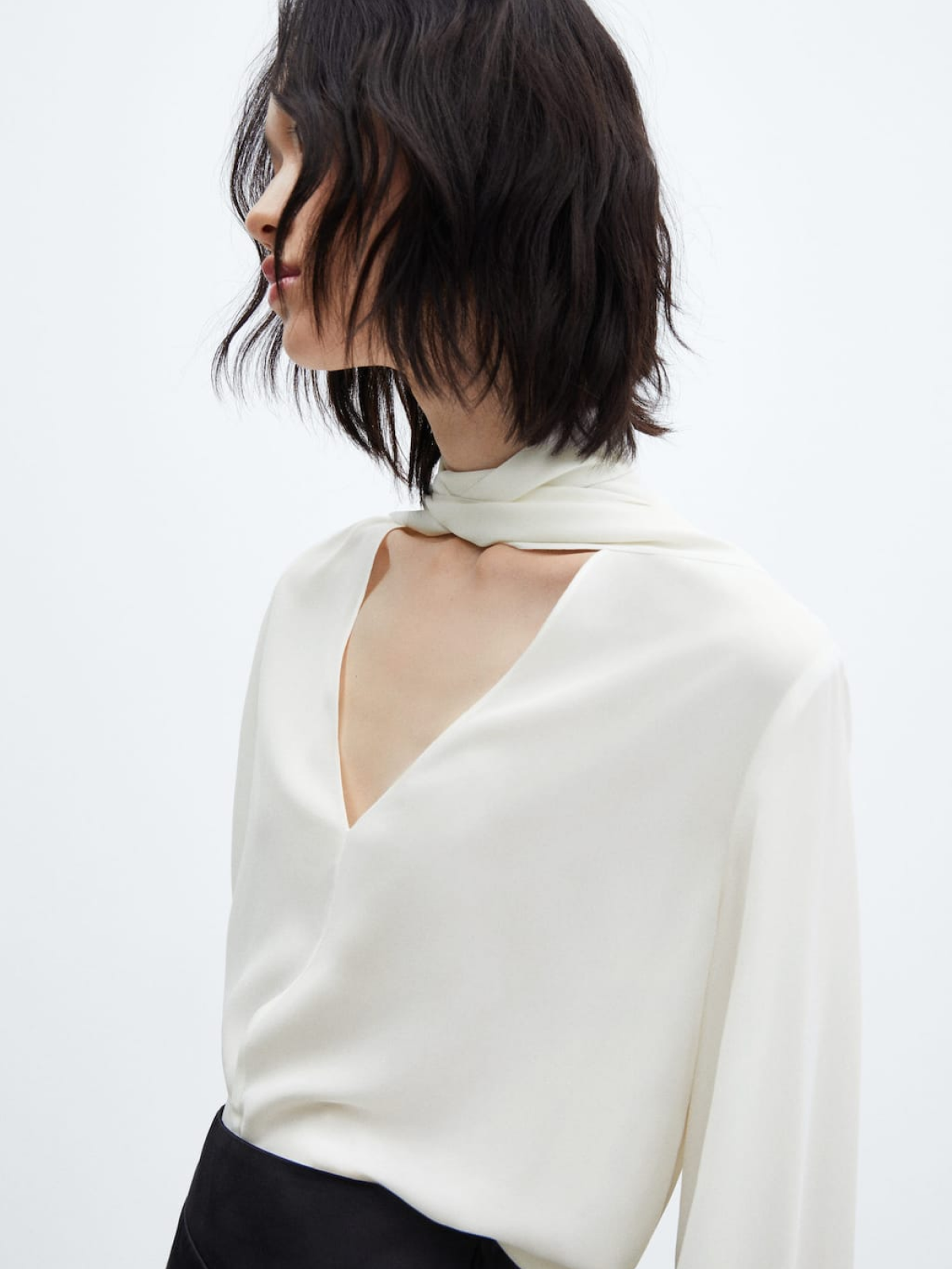 Tie-neck blouse