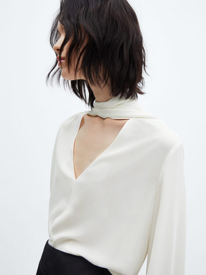 Tie-neck blouse