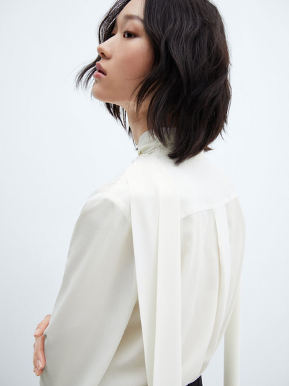 Tie-neck blouse